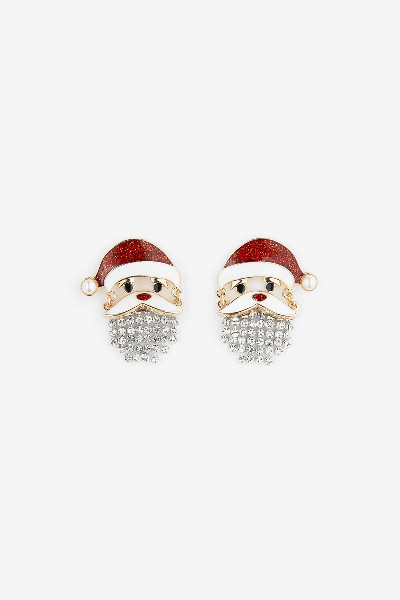 H&M Glittery Santa Earrings
