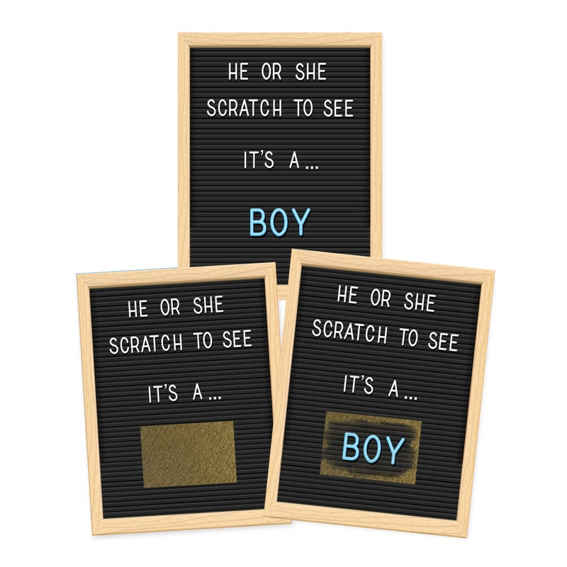 My Scratch Offs Its a Boy Letter Board Gender Reveal Scratch Off Scratcher Lottery Tickets Cards Family Friends 25 pack - Image 1