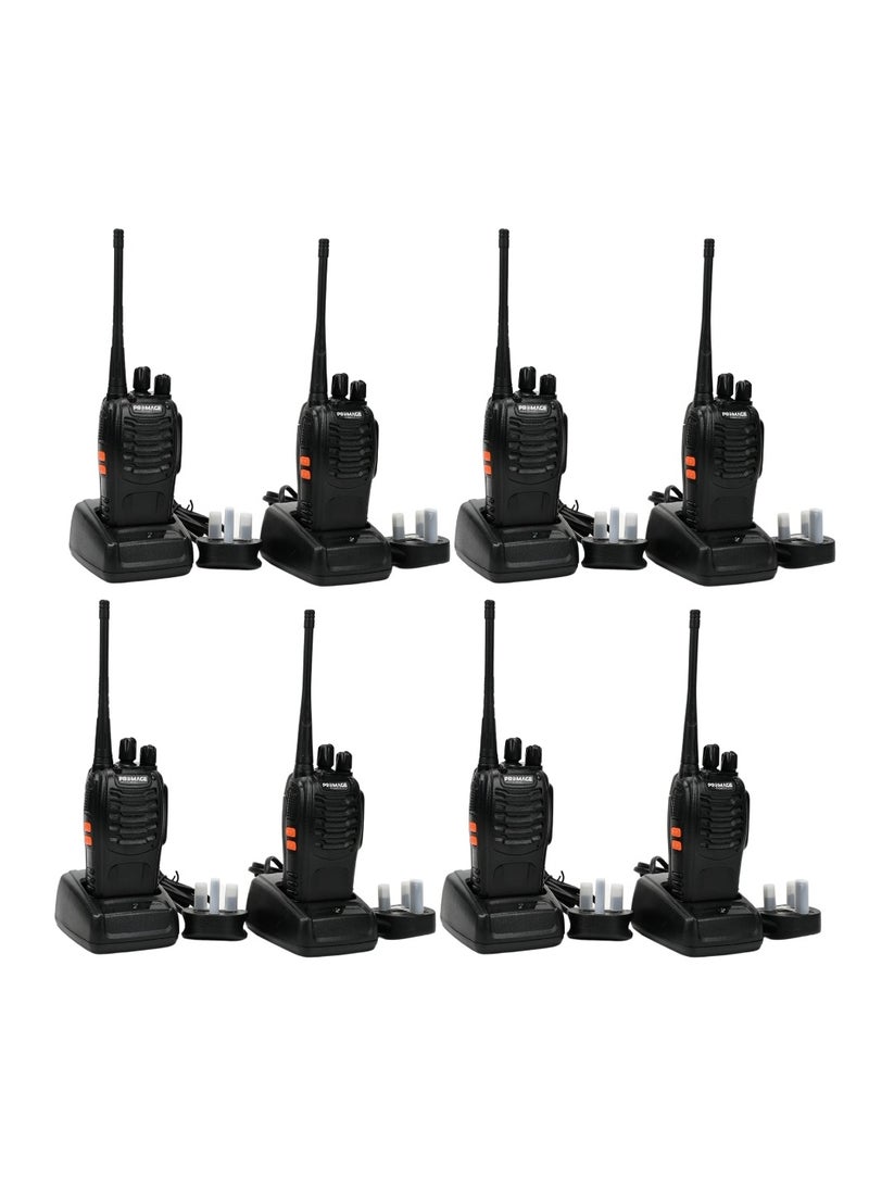 PROMAGE Promage Connect PC-WT-700 Portable Two Way Radio Eight Pack, 420-450MHz, 16 Channels, 1500mAh Battery, Emergency Alarm, Flash Light, VOX Function, High Quality and Reliable | PC-WT-700 | 8 Pack  - Image 1