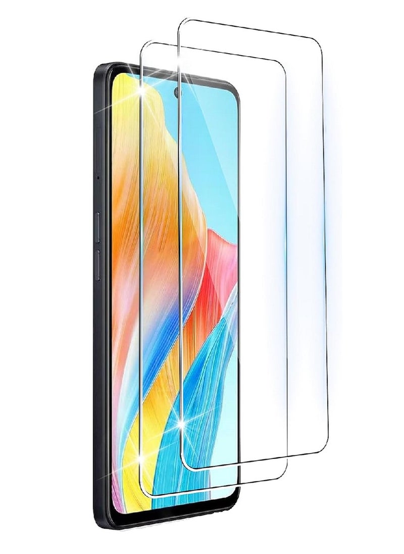 Super 2 Pieces  Tempered Glass Screen Protector Clear Designed For Oppo A98 Full Screen Coverage And Bubble Free - Image 1