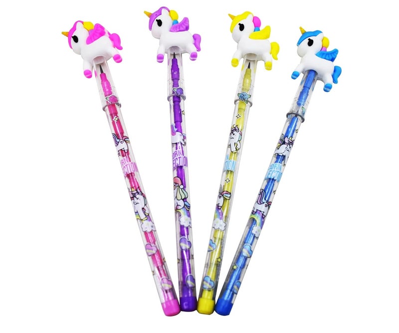 Asera Unicorn Fancy Pencils Push Pencils For Kids Birthday Return Gifts Party Favours Favors Take Away Gifts (Set Of 12), Ink black - Image 5