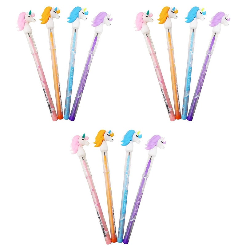 Asera Unicorn Fancy Pencils Push Pencils For Kids Birthday Return Gifts Party Favours Favors Take Away Gifts (Set Of 12), Ink black - Image 3