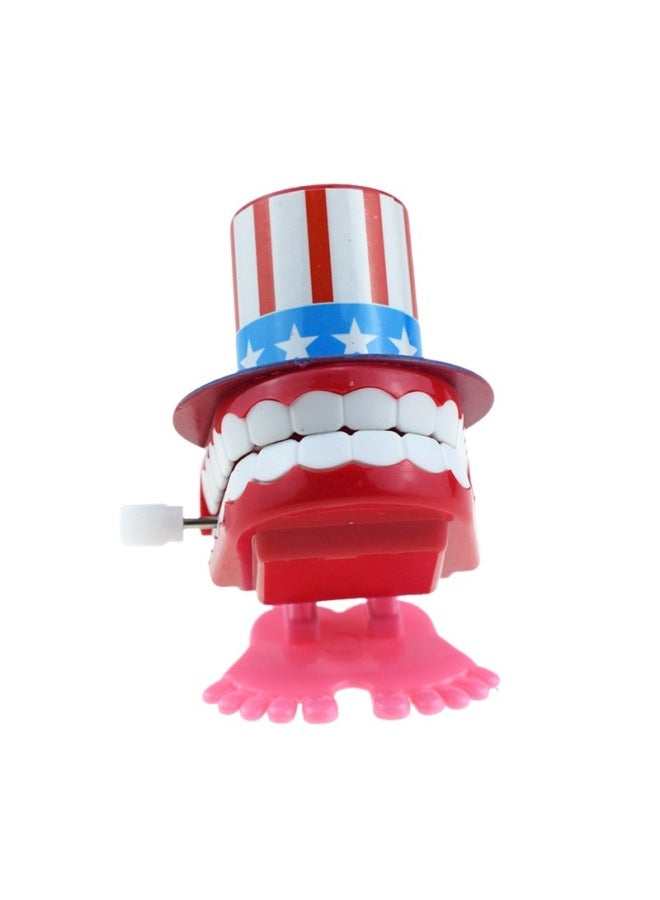 Winding Chain Jumping Teeth Novelty Winding With Eyes Topper Jumping Teeth Halloween School Season Student Reward-Color:Rotating Top Hat Smile - Image 4