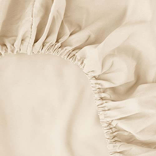 Ghooss Deep Pocket Fitted Sheet,Beige Queen Fitted Sheet Only,Hotel Luxury 1500 Bedding - Wrinkle, Fade and Stain Resistant-1 Pack,Beige,Queen - Image 2