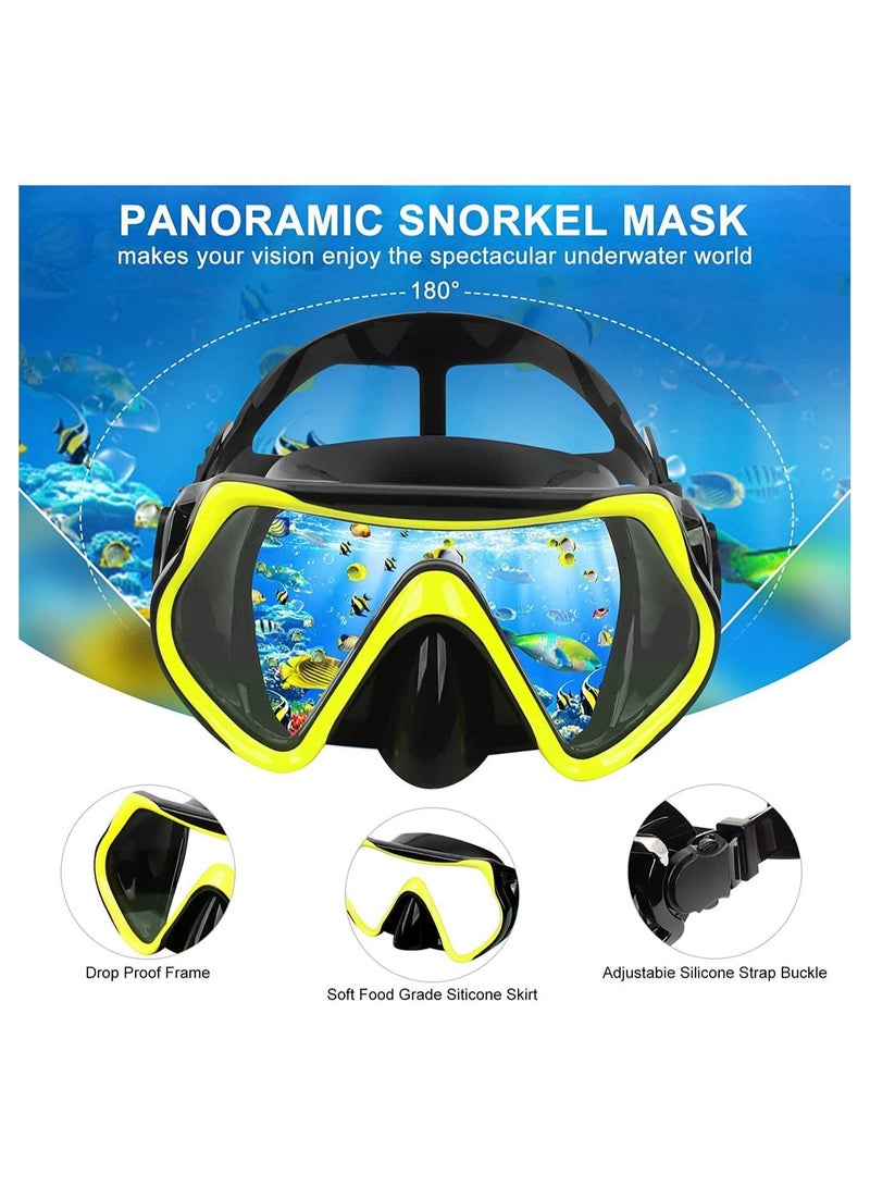 واي آند دي Snorkel Set Adults, 3 Piece Diving with Flippers, Mask and for Men Women, Snorkelling Anti-Fog Mask,Dry Snorkel,Swimming Fins,Diving Equipment - Image 2