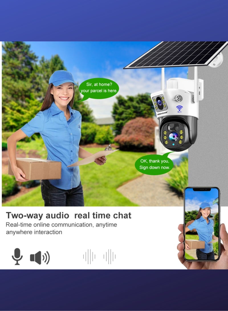 DOCKCASE 4.0MP Dual-Lens WIFI Indoor/Outdoor Security Solar Camera - Image 4