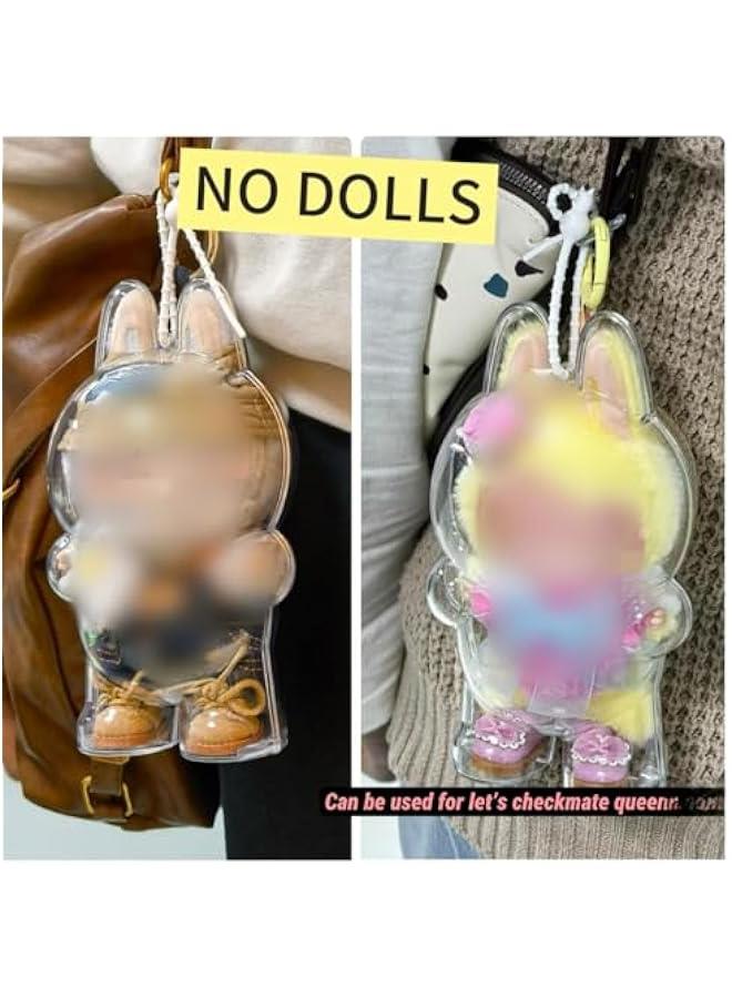 Protective Case for 17cm Standing Dolls,Acrylic Display Case with Silicone Strap Keychain,Clear Display Storage Cover,No Dolls Included (for Fall in Wild Let's Checkmate Series)  - Image 5