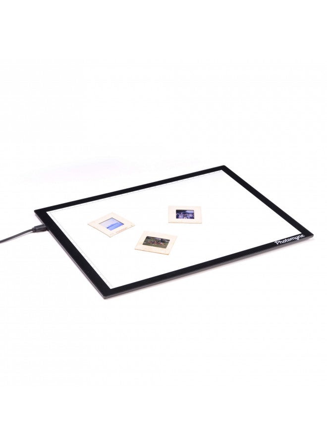 Photomyne A4 Slide Viewer | Light Pad Backlight | Negative Viewer | Film Negatives & Old Slides Scanning Light Box | Hands-Free Ultra-Thin Ultimate Brightness (Includes USB Adapter) - Black - Image 1