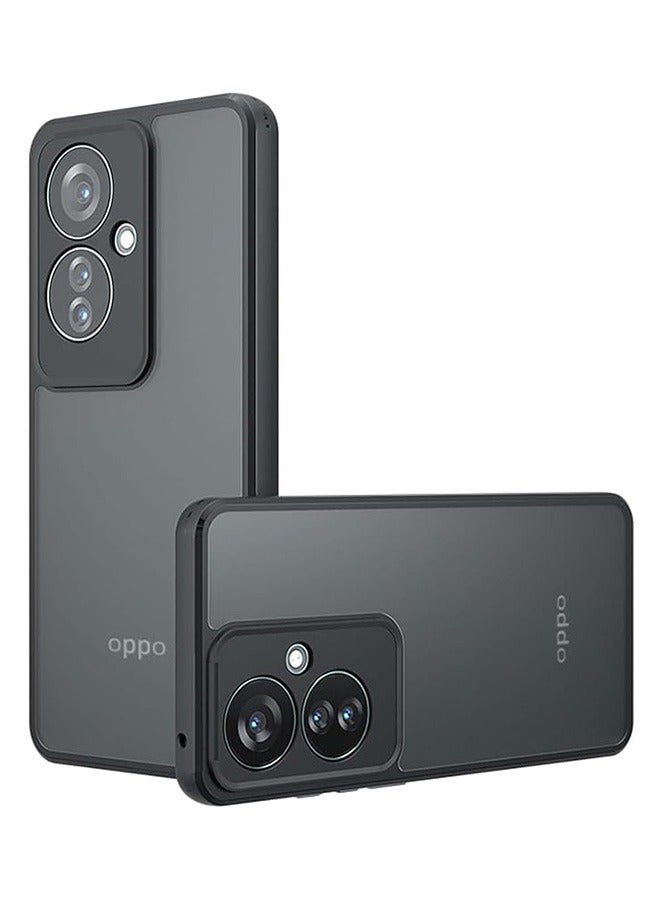 Case for Oppo Reno 11F 5G, Frosted Translucent Back Protective Slim Phone Cover, Anti-Fingerprints, Anti-Fall Drop Protection, TPU High Quality Material Shockproof Case (Black) - Image 1