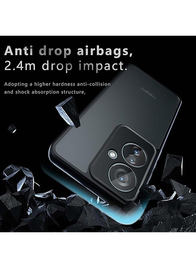 Case for Oppo Reno 11F 5G, Frosted Translucent Back Protective Slim Phone Cover, Anti-Fingerprints, Anti-Fall Drop Protection, TPU High Quality Material Shockproof Case (Black) - Image 2