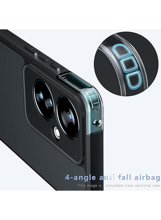 Case for Oppo Reno 11F 5G, Frosted Translucent Back Protective Slim Phone Cover, Anti-Fingerprints, Anti-Fall Drop Protection, TPU High Quality Material Shockproof Case (Black) - Image 3