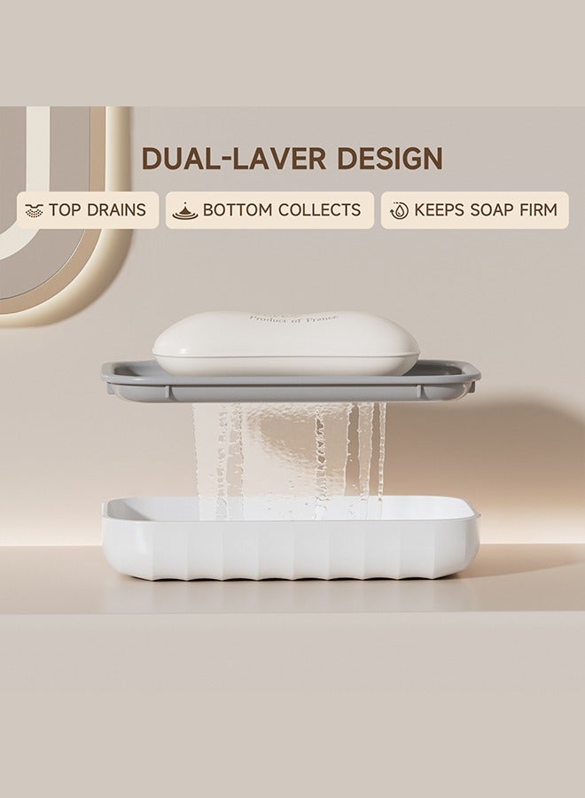 bdo Large Plastic Soap Dish Holder Self Draining Bar Soap Container Soap Saver for Shower Bathroom Kitchen Daily Use - Image 3