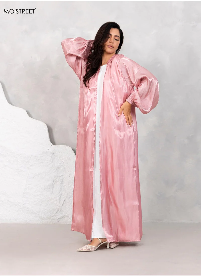 Moistreet Organza Shimmer abaya Set