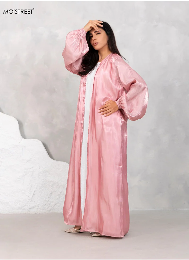 Moistreet Organza Shimmer abaya Set