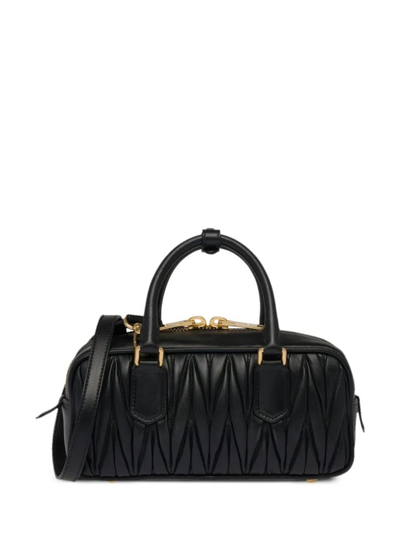 MIU Small Arcadie Top Handle Bag in Matelassé Nappa Leather Crossbody Shoulder  - Image 4