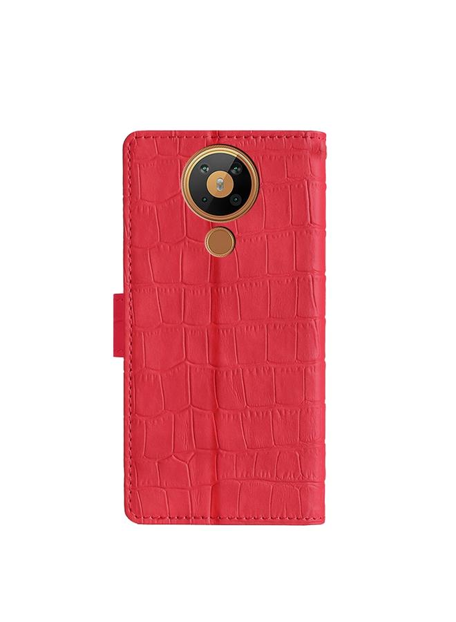 S-TOP Case For Nokia 5.3 Skin Feel Crocodile Texture Magnetic Clasp PU Leather Phone Case - Image 3