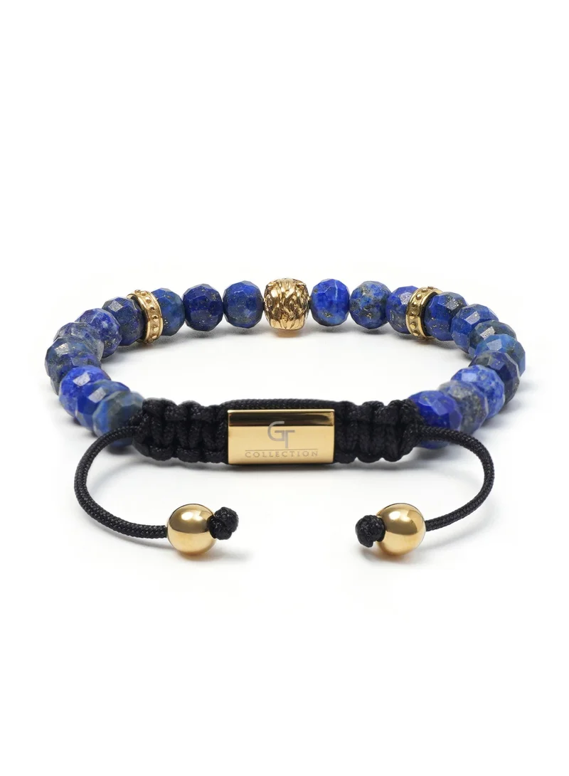 Lunnora blue Lapis Lazuli Natural Stone Bead Bracelet with Golden Arabian Horse – Bracelet for Men, Men’s Bracelet, Gifts for Men, Bracelets for Men – 100% Natural, Adjustable One Size Fits All for Men | Best Price UAE