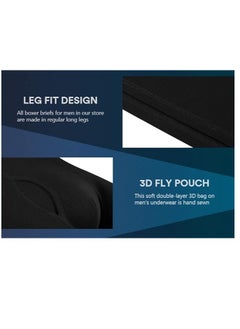 GUDOO 5 Pack Mens Trunks Underwear Cotton Boxer Briefs Short Leg Comfortable Underpants Black  - Image 3