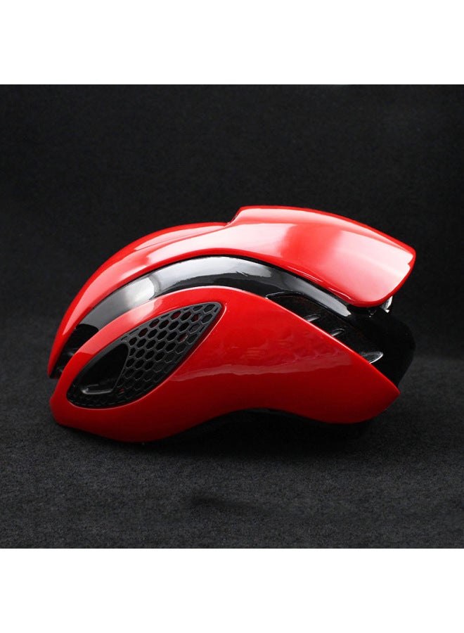 Black Red Cycling Helmet, Mountain Bike, Tour De France Road Bike, Aerodynamic Protective Helmet, Lightweight, Breathable And Lightweight