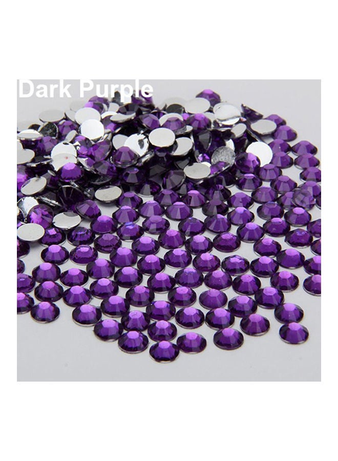 NIBEMINENT 2000Pcs Flat Back Resin Rhinestones DIY Phone Case Nail Decals 2/3/4/5mm Dark Purple 20*10*20cm  - Image 1