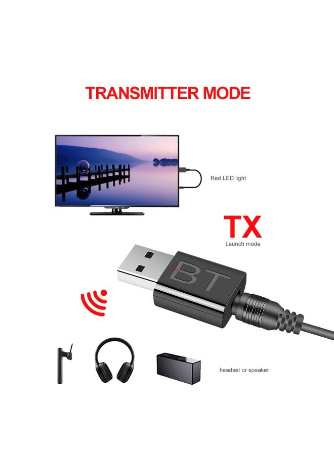 محول جهاز استقبال الصوت بلوتوث USB 2 في 1 ، بث الموسيقى اللاسلكي لستيريو السيارة ، مكبرات الصوت المحمولة للنظام المنزلي مع كابل 3.5 مم - Image 3
