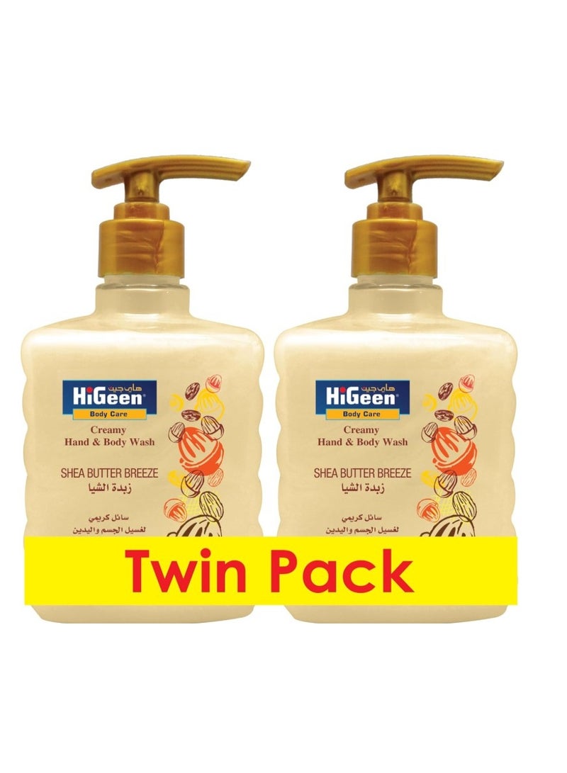 Higeen Hand & Body Wash Creamy Shea Butter Breeze 500 ml (Twin Pack) - Image 1