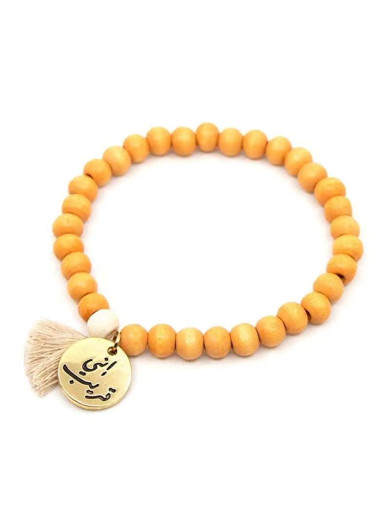 أم أم أيه من معدن الإنسان سبحة وسوار إني قريب المكونة من الأحجار الكريمة مع قلادة مطلية بالذهب عيار 18 قيراط - Image 1