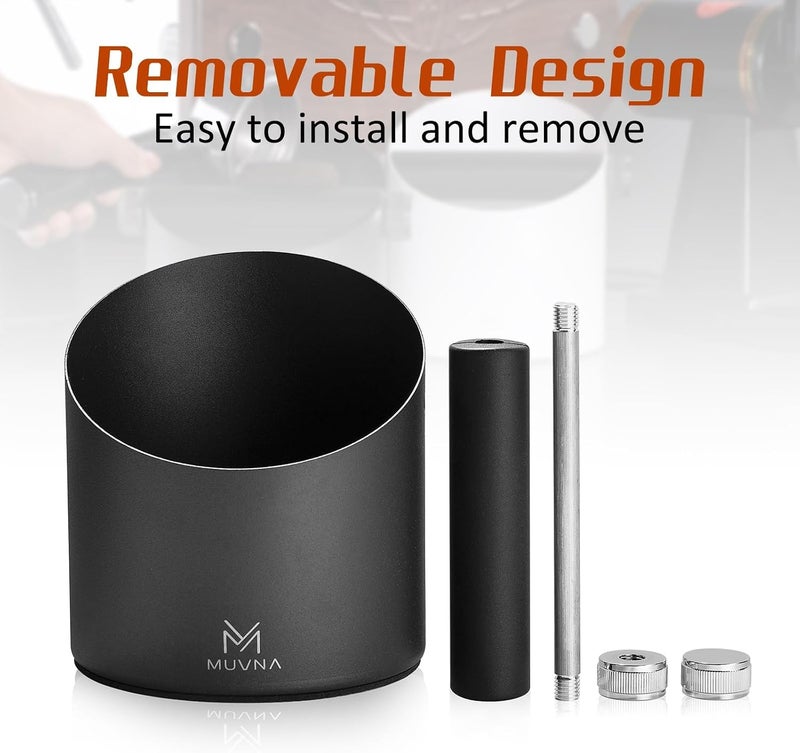 muvna Espresso Knock Box, Coffee Grounds Knock Box with Removable Knocking Rod Shock, Espresso Accessories Coffee Grounds Disposal Box, Non-slip Base(Seed Black) - Image 3