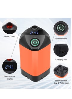 Arabest Portable Camp Shower, Camping Shower Pump with 4400mah USB Rechargeable Batteries, Carryable Temperature Display Shower for Camping, Hiking, Traveling  - Image 2