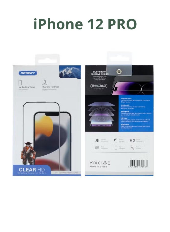 Desert Clear Screen Protector for iPhone 12 PRO , Desert Diamond Hardness - Image 2