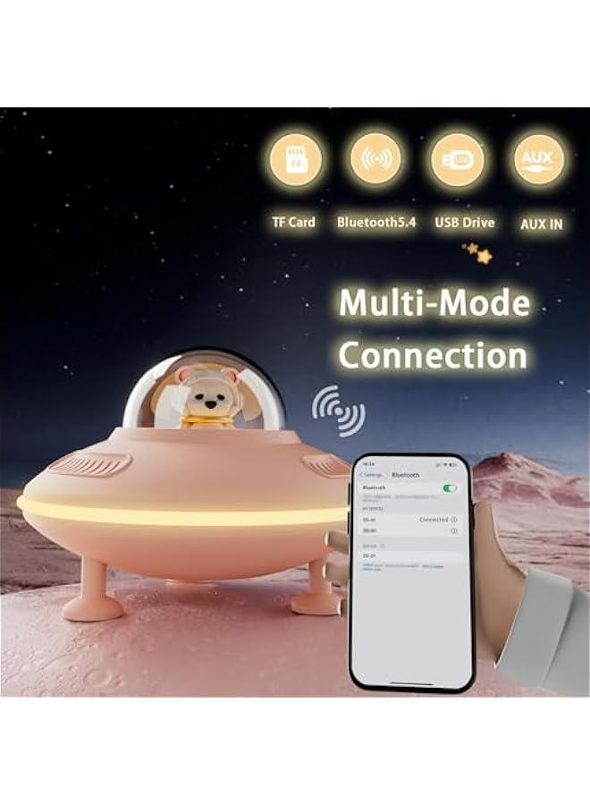Pink Room Decor Bluetooth Speaker with Night Light, Small Speaker LED Bluetooth 5.4 USB TF Card AUX, Birthday Gifts Women Teen Girls  - Image 2