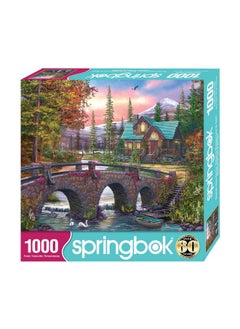 Springbok Springbok's Mountain Home Sunrise 1000 Piece Puzzle for Adults is a Soothing Image of a Mountain Cabin Retreat  - Image 2