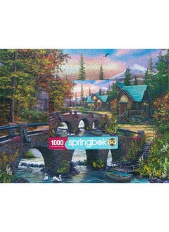Springbok Springbok's Mountain Home Sunrise 1000 Piece Puzzle for Adults is a Soothing Image of a Mountain Cabin Retreat  - Image 3