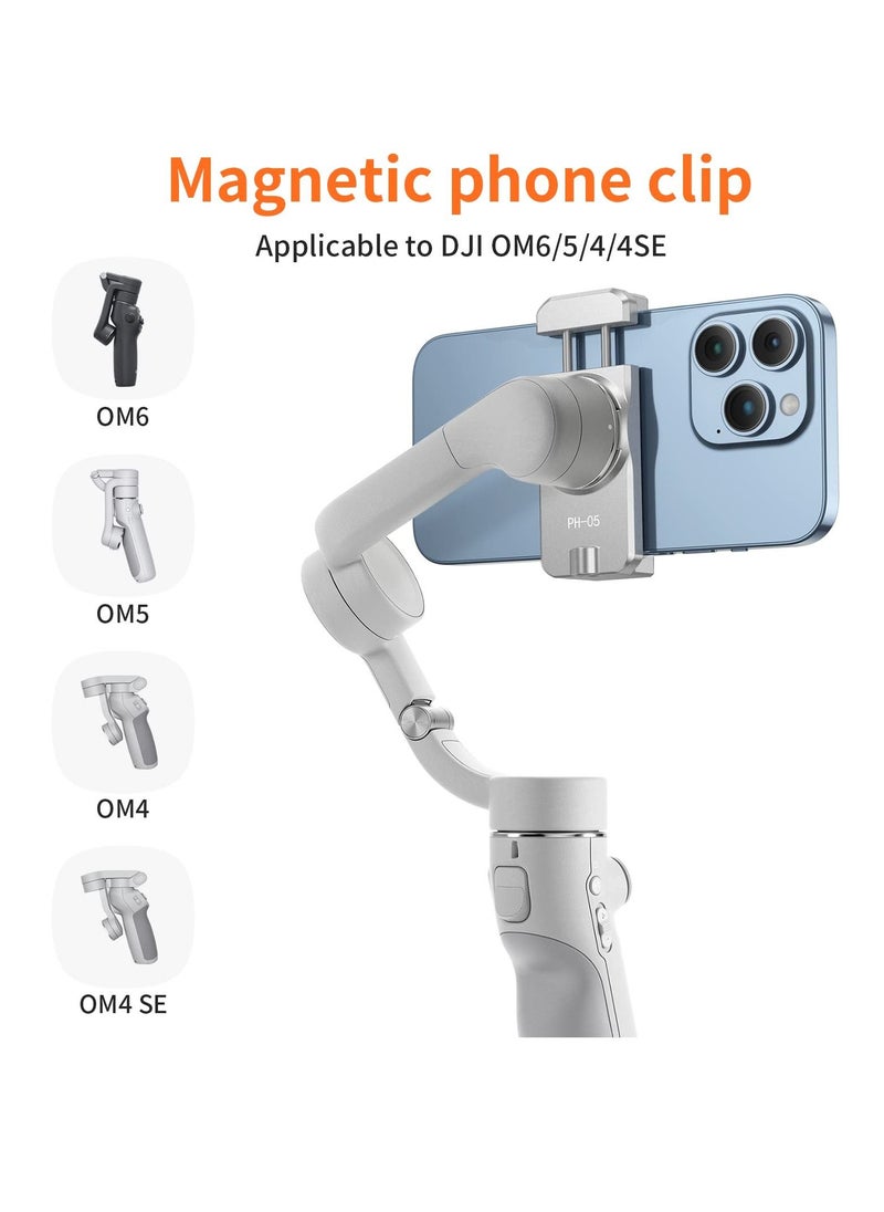 Excefore - Magnetic Cell Phone Clamp for DJI, DJI Magnetic Ring Holder Clamp, Phone Tripod Mount, Handheld Gimbals Magnetic Ring Holder for DJI OSMO 5/ 4/ 4 SE Accessories - Image 1