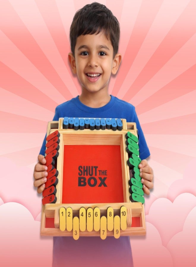Wishluck Shut The Box Board Game | Wooden Number Puzzle Game for Kids & Adults | Fun Family Math Learning Toy | Classic Dice Game for Home, Parties & Classrooms - Image 1