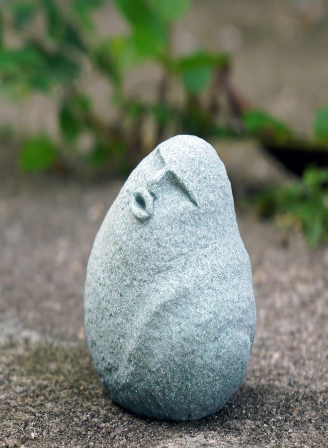 Daisylily Cute Stone Primitive Man Figurine: Funny Stoneman Statue for Outdoor Decor, Carving Face Garden Home Decoration Fish Tank Ornament - Stone Man C - Image 4