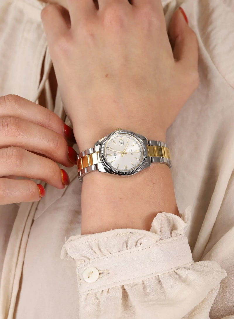 CASIO ساعة كاسيو النسائية الكوارتز التناظرية بحزام من الفولاذ المقاوم للصدأ - Image 4