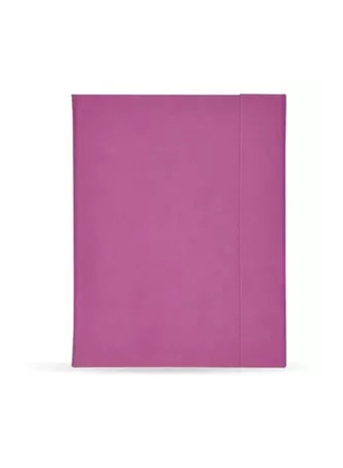 FIS Magnetic Folder Italian PU Cover with Writing Pad, A5 Size, Ivory Paper, Single Ruled, 96 Sheets with Gift Box, Pink Color