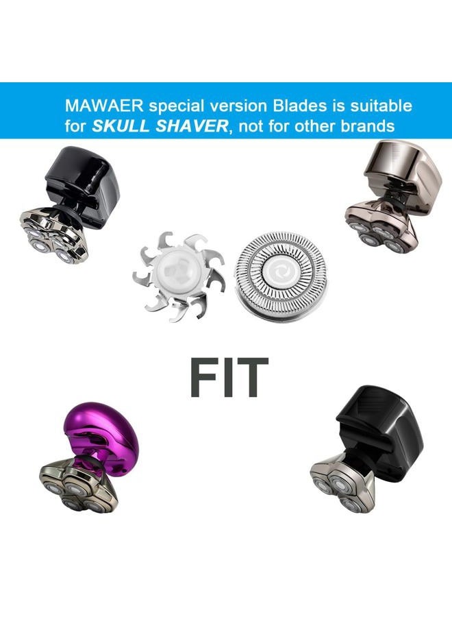 MAWAER 4 قطع شفرات استبدال ماكينة حلاقة الرأس لسلسلة Skull Shaver Pitbull 4 رؤوس وسلسلة 3 رؤوس - Image 3