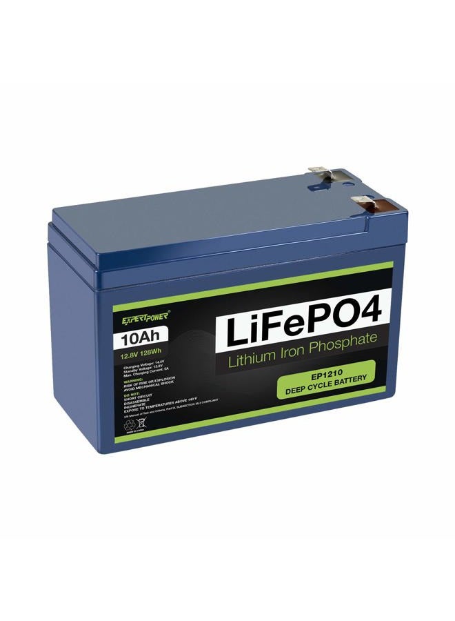 ExpertPower 12V 10Ah Lithium LiFePO4 Deep Cycle Rechargeable Battery | 2500-7000 Life Cycles & 10-Year Lifetime | Built-in BMS - Image 1