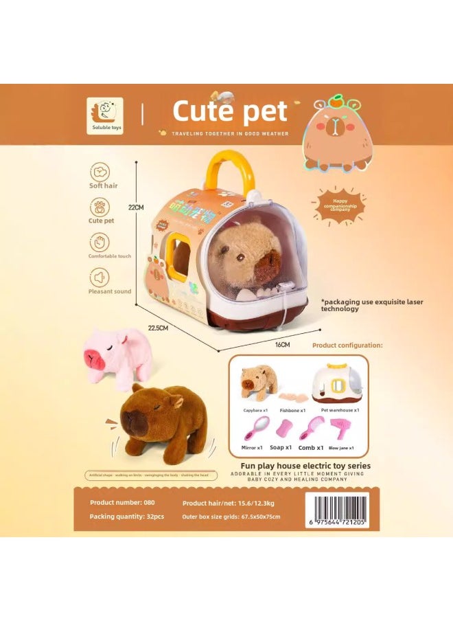 Generic - Capsule Pet Rabbit Warehouse Electric Plush Cabibala 080 Jumping Animal Children's Toy Simulation-Color:075A Dog ] - Image 1