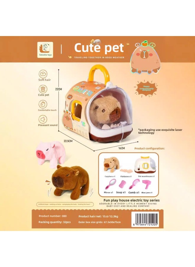 Generic - Capsule Pet Rabbit Warehouse Electric Plush Cabibala 080 Jumping Animal Children's Toy Simulation-Color:075A Dog ] - Image 1