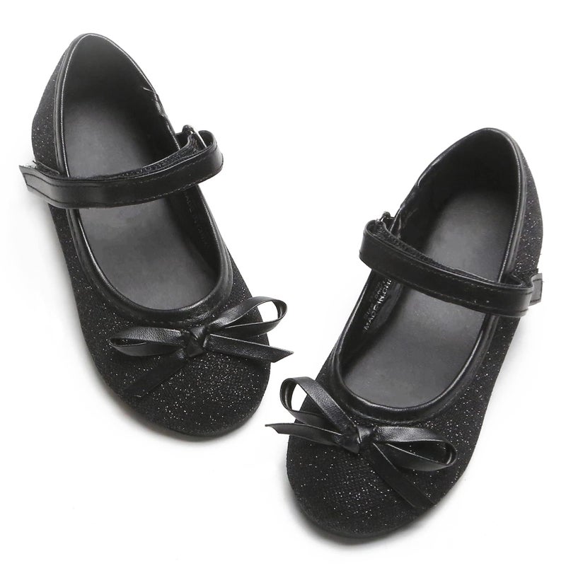 GINFIVE Toddler Girls Dress Shoes Little Girls Mary Janes Ballerina Flats Black Shoes Toddler 11 - Image 1