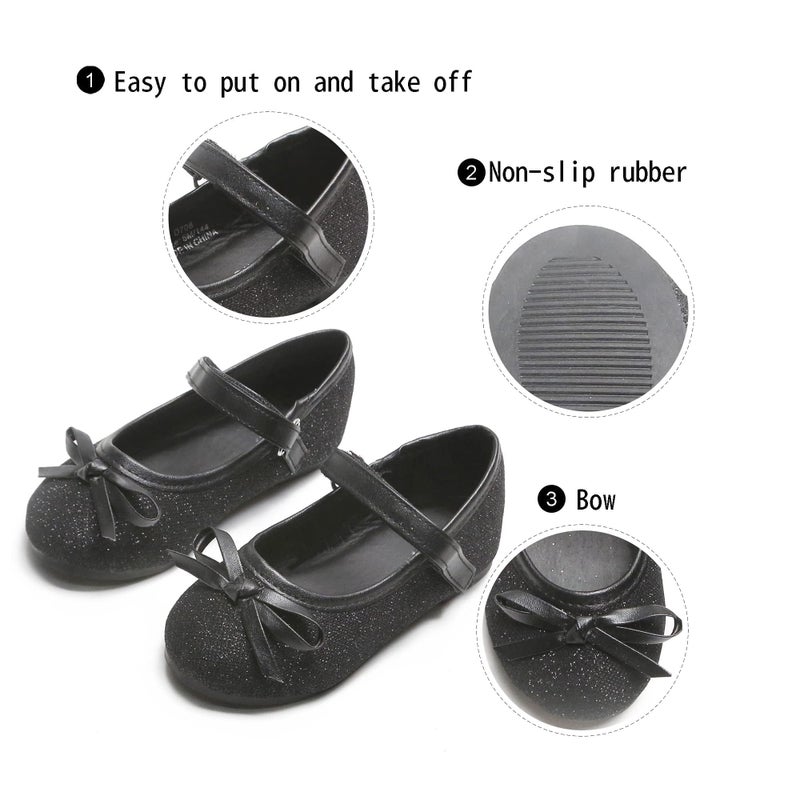 GINFIVE Toddler Girls Dress Shoes Little Girls Mary Janes Ballerina Flats Black Shoes Toddler 11 - Image 5