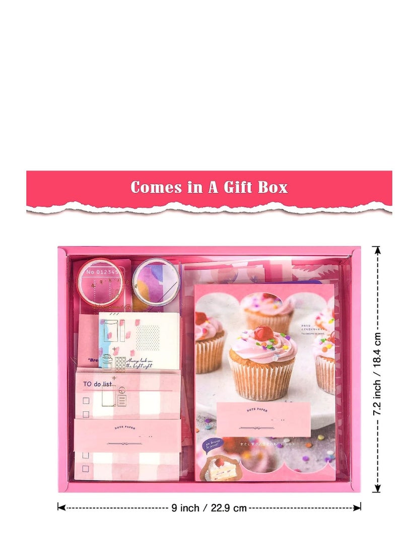 Y&D Pink Scrapbooking Supplies Kit Bullet Junk Journal With Journaling Aesthetic Scrapbook Paper A6 Grid Notebook Kawaii Art Craft Diy Gift For Adult Teen Girl Women - Image 3