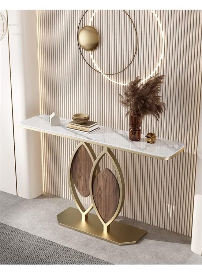 طاولة كونسول مقاومة للخدوش والبقع على الطراز الإيطالي ضد الجدار نصف دائرة من الأردواز، طاولة شرفة إبداعية، رخام أصلي - Image 2