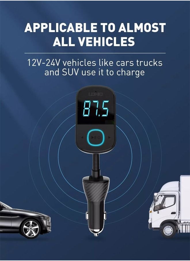 LDNIO - LDNIO C705Q Bluetooth FM Transmitter Triple USB QC3.0 + PD charger Full protocol quick Fast Car Charger - Image 1