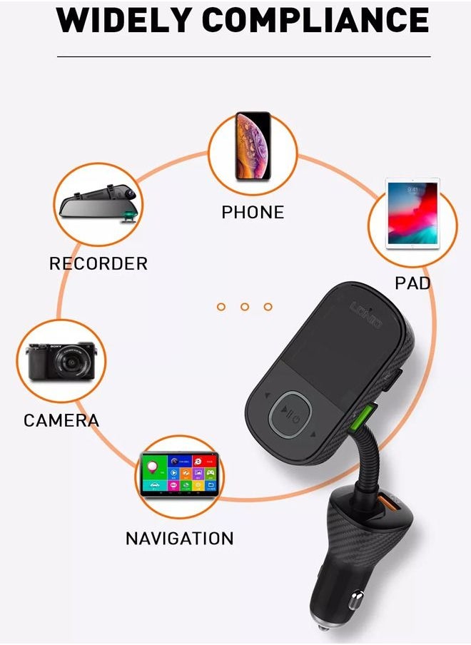 LDNIO - LDNIO C705Q Bluetooth FM Transmitter Triple USB QC3.0 + PD charger Full protocol quick Fast Car Charger - Image 1