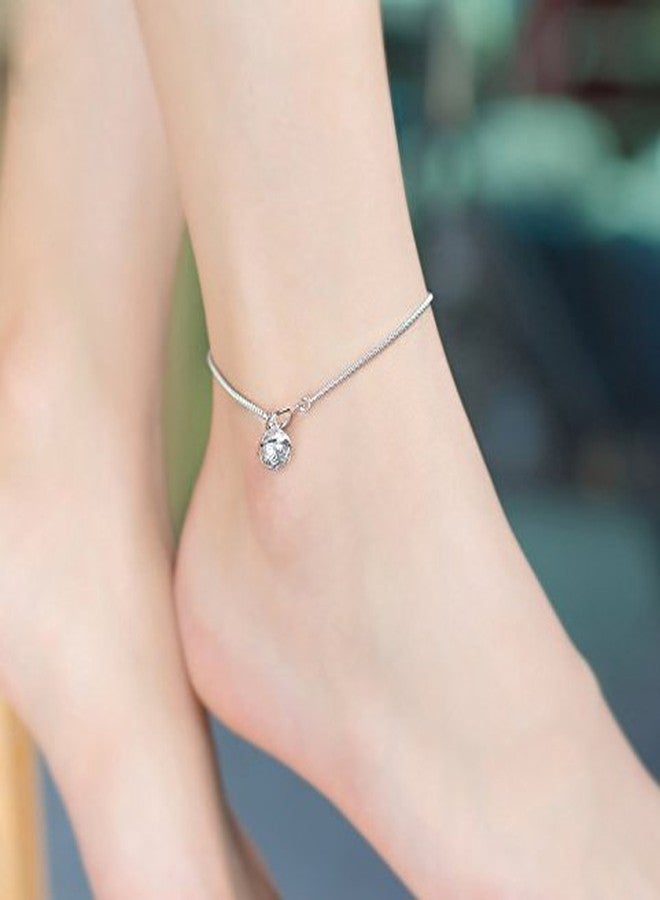 Helen de Lete Simple Style Vintage Tinkle Bell Fashion Sterling Silver Anklet for Women - Image 2