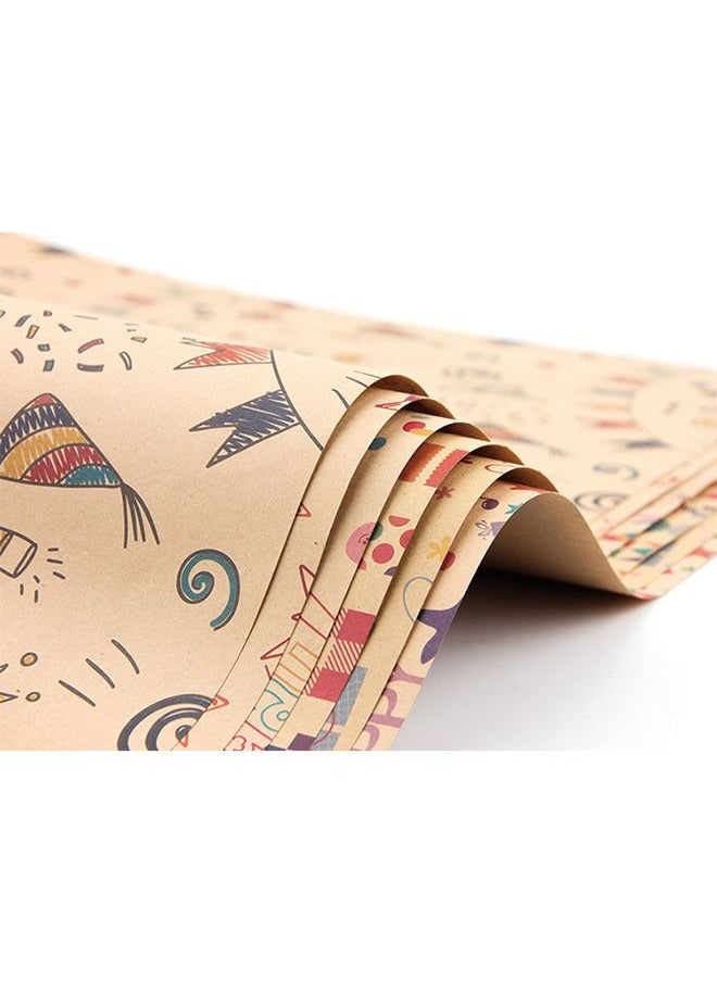 Ant 6-Piece Gift Wrapping Paper Roll with Matching Gift Tags and Decorative Rope, Kraft Brown Gift Wrapping Paper for Birthday, Holiday, Wedding, Party, Kids Gift Wrapping (70cmX50cm)  - Image 4